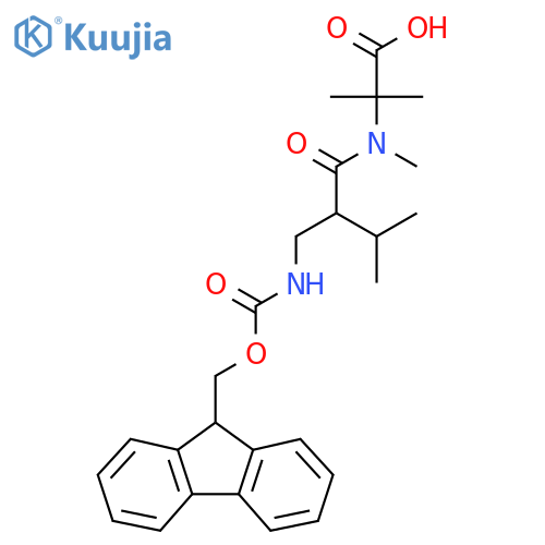 2-{2-({(9H-fluoren-9-yl)methoxycarbonyl}amino)methyl-N,3-dimethylbutanamido}-2-methylpropanoic acid structure