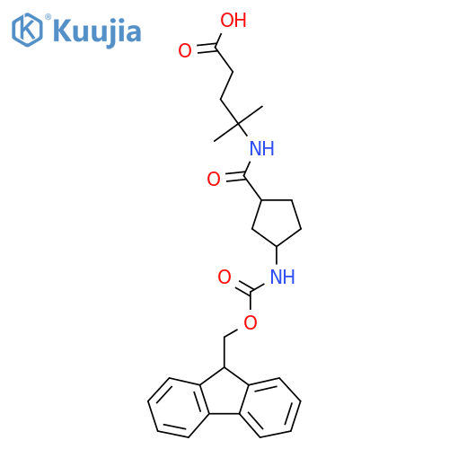 4-{3-({(9H-fluoren-9-yl)methoxycarbonyl}amino)cyclopentylformamido}-4-methylpentanoic acid structure