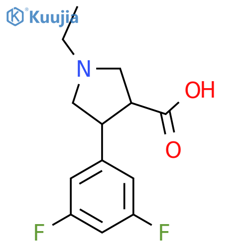 4-(3,5-difluorophenyl)-1-ethylpyrrolidine-3-carboxylic acid structure