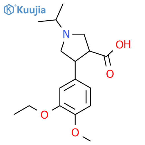 4-(3-Ethoxy-4-methoxyphenyl)-1-(propan-2-yl)pyrrolidine-3-carboxylic acid structure