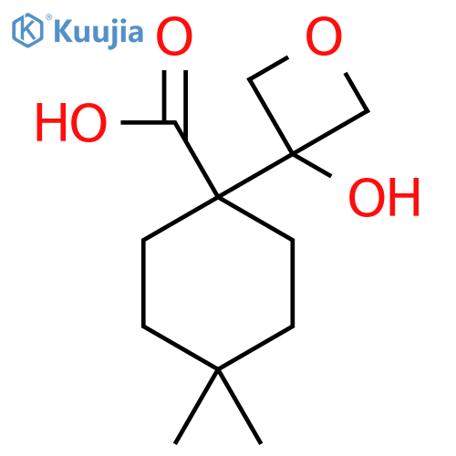 1-(3-hydroxyoxetan-3-yl)-4,4-dimethylcyclohexane-1-carboxylic acid structure