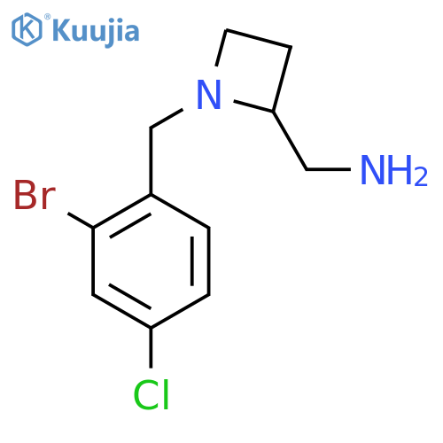 {1-(2-bromo-4-chlorophenyl)methylazetidin-2-yl}methanamine structure
