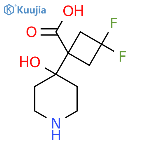 3,3-Difluoro-1-(4-hydroxypiperidin-4-yl)cyclobutane-1-carboxylic acid structure
