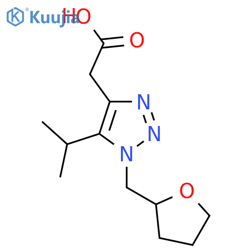 2-1-(oxolan-2-ylmethyl)-5-(propan-2-yl)-1H-1,2,3-triazol-4-ylacetic acid structure