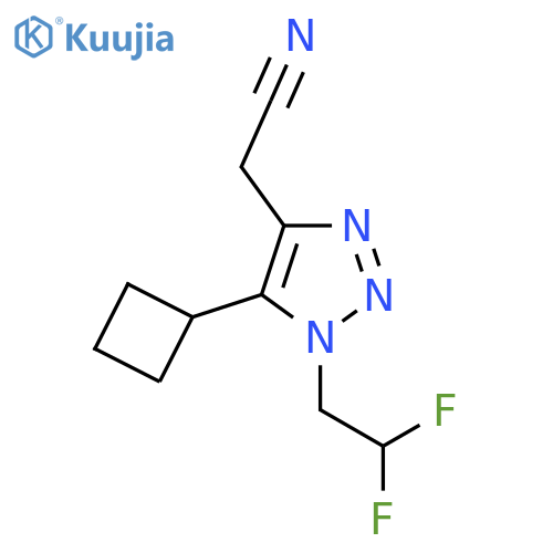 2-5-cyclobutyl-1-(2,2-difluoroethyl)-1H-1,2,3-triazol-4-ylacetonitrile structure