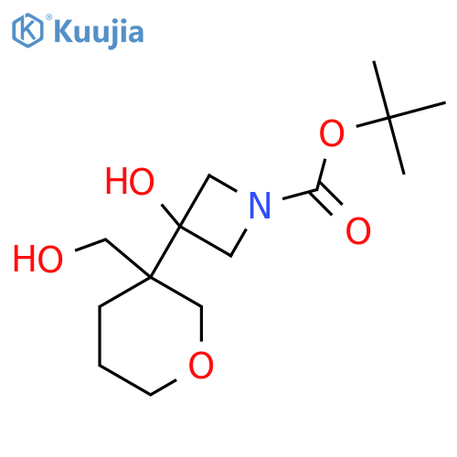 tert-butyl 3-hydroxy-3-3-(hydroxymethyl)oxan-3-ylazetidine-1-carboxylate structure