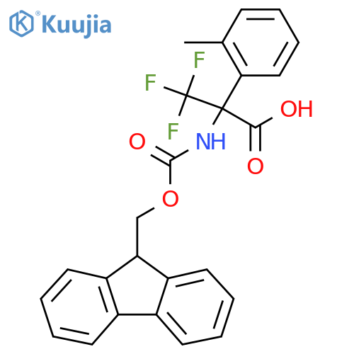 2-({[(9H-fluoren-9-yl)methoxy]carbonyl}amino)-3,3,3-trifluoro-2-(2-methylphenyl)propanoic acid structure