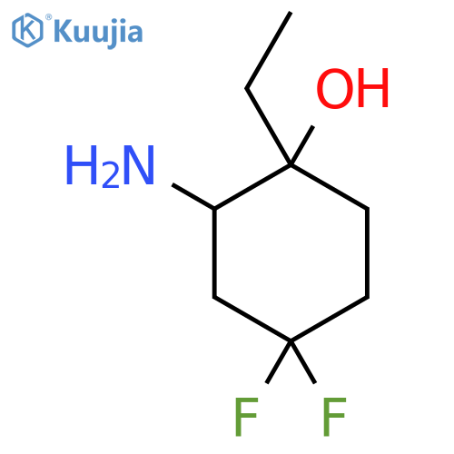 2-amino-1-ethyl-4,4-difluorocyclohexan-1-ol structure