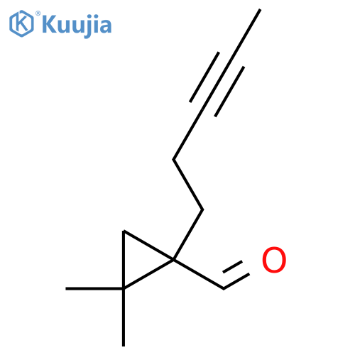 2,2-dimethyl-1-(pent-3-yn-1-yl)cyclopropane-1-carbaldehyde structure