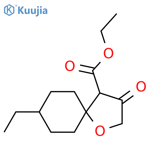 ethyl 8-ethyl-3-oxo-1-oxaspiro4.5decane-4-carboxylate structure