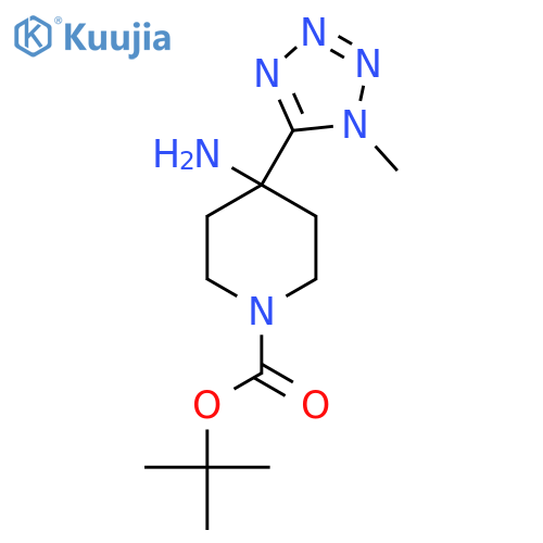 tert-butyl 4-amino-4-(1-methyl-1H-1,2,3,4-tetrazol-5-yl)piperidine-1-carboxylate structure