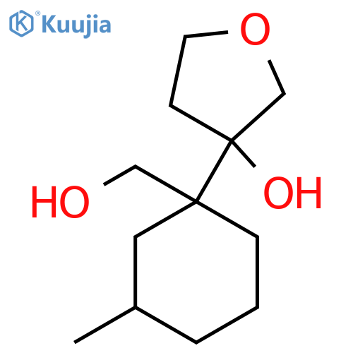 3-1-(hydroxymethyl)-3-methylcyclohexyloxolan-3-ol structure