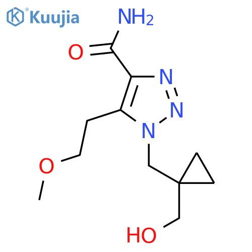 1-{1-(hydroxymethyl)cyclopropylmethyl}-5-(2-methoxyethyl)-1H-1,2,3-triazole-4-carboxamide structure