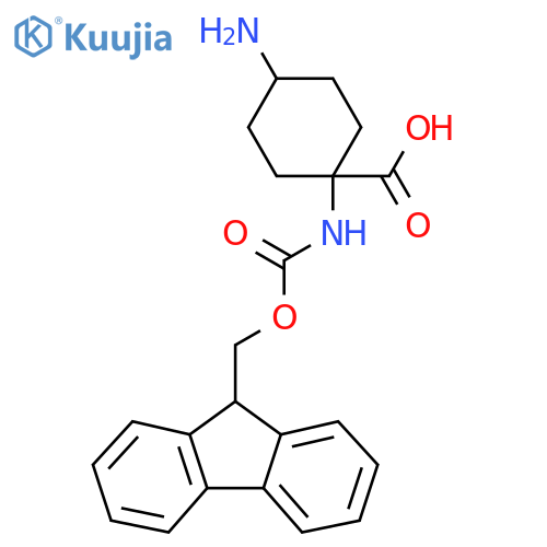 4-amino-1-({(9H-fluoren-9-yl)methoxycarbonyl}amino)cyclohexane-1-carboxylic acid structure