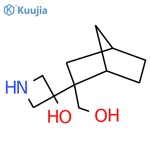 3-2-(hydroxymethyl)bicyclo2.2.1heptan-2-ylazetidin-3-ol structure