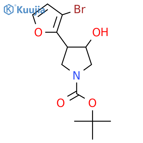 tert-butyl 3-(3-bromofuran-2-yl)-4-hydroxypyrrolidine-1-carboxylate structure