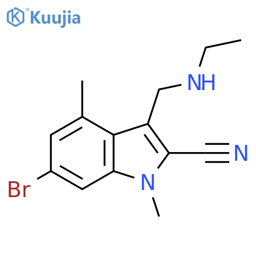 6-bromo-3-(ethylamino)methyl-1,4-dimethyl-1H-indole-2-carbonitrile structure