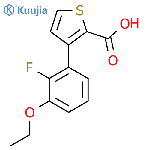 3-(3-ethoxy-2-fluorophenyl)thiophene-2-carboxylic acid structure