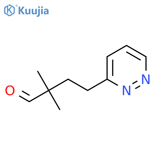 2,2-dimethyl-4-(pyridazin-3-yl)butanal structure