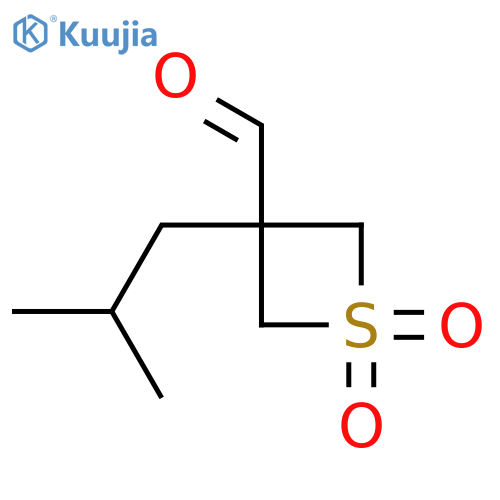3-(2-methylpropyl)-1,1-dioxo-1lambda6-thietane-3-carbaldehyde structure