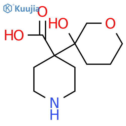 4-(3-Hydroxyoxan-3-yl)piperidine-4-carboxylic acid structure