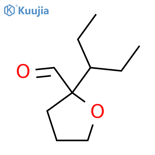 2-(pentan-3-yl)oxolane-2-carbaldehyde structure