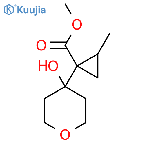Methyl 1-(4-hydroxyoxan-4-yl)-2-methylcyclopropane-1-carboxylate structure