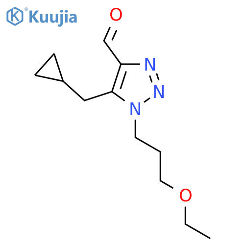 5-(cyclopropylmethyl)-1-(3-ethoxypropyl)-1H-1,2,3-triazole-4-carbaldehyde structure