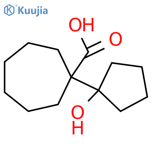 1-(1-hydroxycyclopentyl)cycloheptane-1-carboxylic acid structure