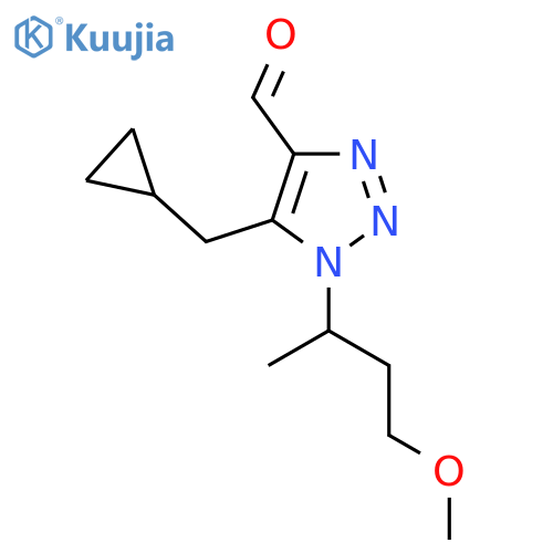 5-(cyclopropylmethyl)-1-(4-methoxybutan-2-yl)-1H-1,2,3-triazole-4-carbaldehyde structure