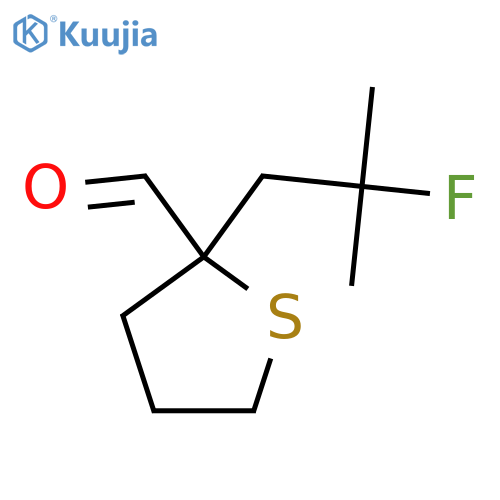 2-(2-fluoro-2-methylpropyl)thiolane-2-carbaldehyde structure
