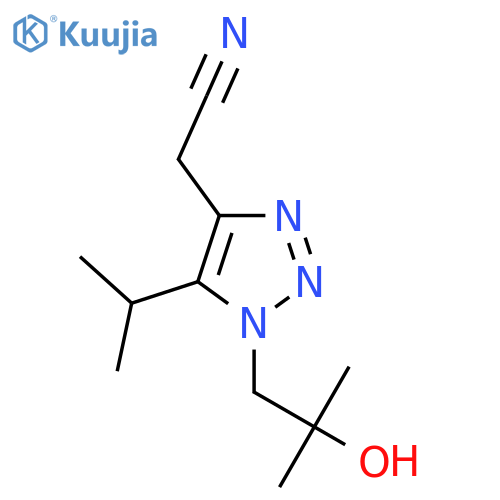 2-1-(2-hydroxy-2-methylpropyl)-5-(propan-2-yl)-1H-1,2,3-triazol-4-ylacetonitrile structure