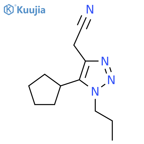 2-(5-cyclopentyl-1-propyl-1H-1,2,3-triazol-4-yl)acetonitrile structure