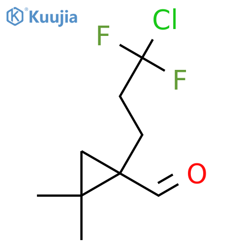 1-(3-chloro-3,3-difluoropropyl)-2,2-dimethylcyclopropane-1-carbaldehyde structure