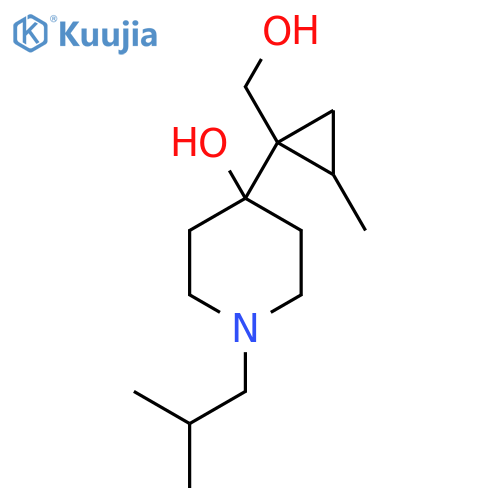 4-1-(hydroxymethyl)-2-methylcyclopropyl-1-(2-methylpropyl)piperidin-4-ol structure