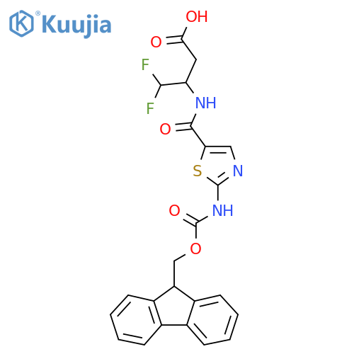 3-{2-({(9H-fluoren-9-yl)methoxycarbonyl}amino)-1,3-thiazol-5-ylformamido}-4,4-difluorobutanoic acid structure