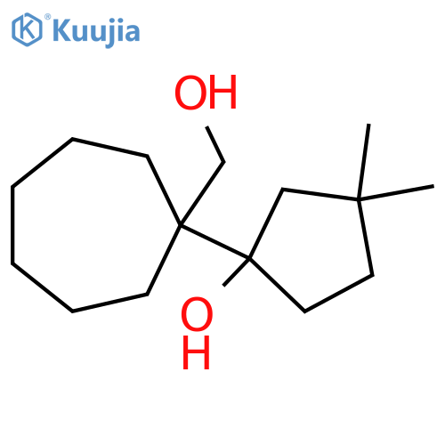 1-1-(hydroxymethyl)cycloheptyl-3,3-dimethylcyclopentan-1-ol structure