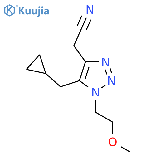 2-5-(cyclopropylmethyl)-1-(2-methoxyethyl)-1H-1,2,3-triazol-4-ylacetonitrile structure