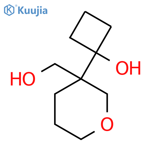 1-3-(hydroxymethyl)oxan-3-ylcyclobutan-1-ol structure