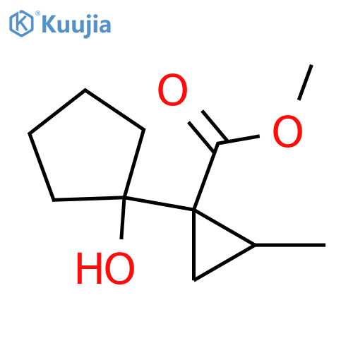 methyl 1-(1-hydroxycyclopentyl)-2-methylcyclopropane-1-carboxylate structure