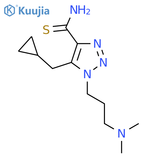 5-(cyclopropylmethyl)-1-3-(dimethylamino)propyl-1H-1,2,3-triazole-4-carbothioamide structure