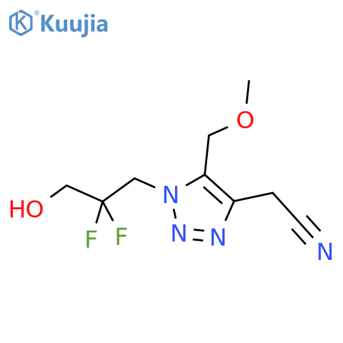2-1-(2,2-difluoro-3-hydroxypropyl)-5-(methoxymethyl)-1H-1,2,3-triazol-4-ylacetonitrile structure