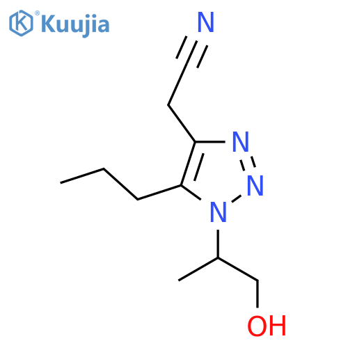 2-1-(1-hydroxypropan-2-yl)-5-propyl-1H-1,2,3-triazol-4-ylacetonitrile structure