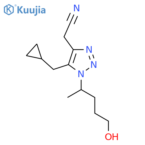 2-5-(cyclopropylmethyl)-1-(5-hydroxypentan-2-yl)-1H-1,2,3-triazol-4-ylacetonitrile structure