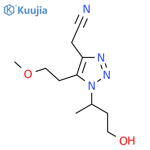 2-1-(4-hydroxybutan-2-yl)-5-(2-methoxyethyl)-1H-1,2,3-triazol-4-ylacetonitrile structure