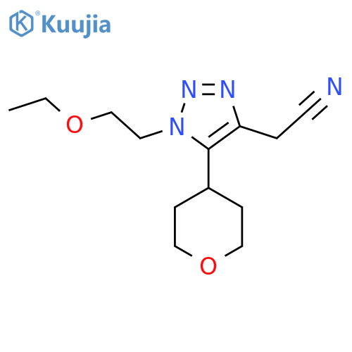 2-1-(2-ethoxyethyl)-5-(oxan-4-yl)-1H-1,2,3-triazol-4-ylacetonitrile structure