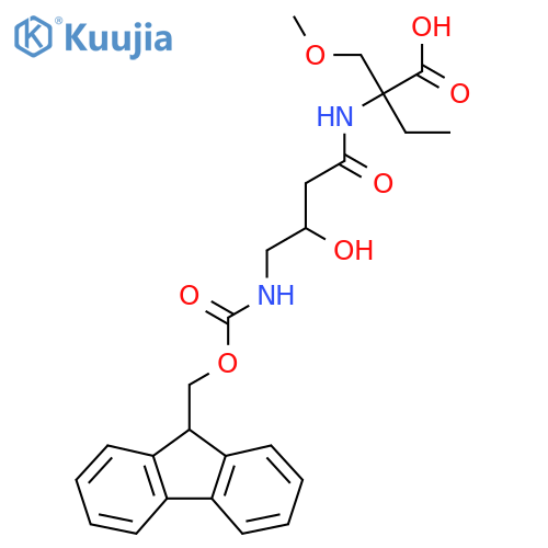 2-4-({(9H-fluoren-9-yl)methoxycarbonyl}amino)-3-hydroxybutanamido-2-(methoxymethyl)butanoic acid structure