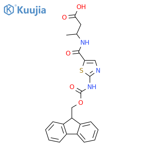 3-{2-({(9H-fluoren-9-yl)methoxycarbonyl}amino)-1,3-thiazol-5-ylformamido}butanoic acid structure