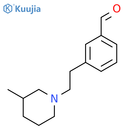 3-2-(3-methylpiperidin-1-yl)ethylbenzaldehyde structure