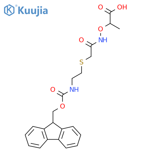 2-(2-{2-({(9H-fluoren-9-yl)methoxycarbonyl}amino)ethylsulfanyl}acetamido)oxypropanoic acid structure